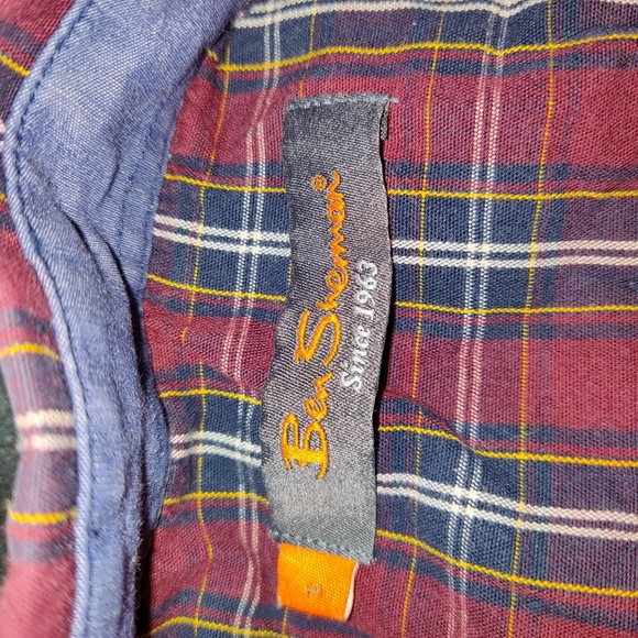 Ben Sherman Long Sleeve Button Down Plaid Shirt - Picture 4 of 8
